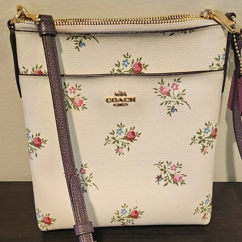 Coach Cream Floral Crossbody Bag - Picture 1 of 5